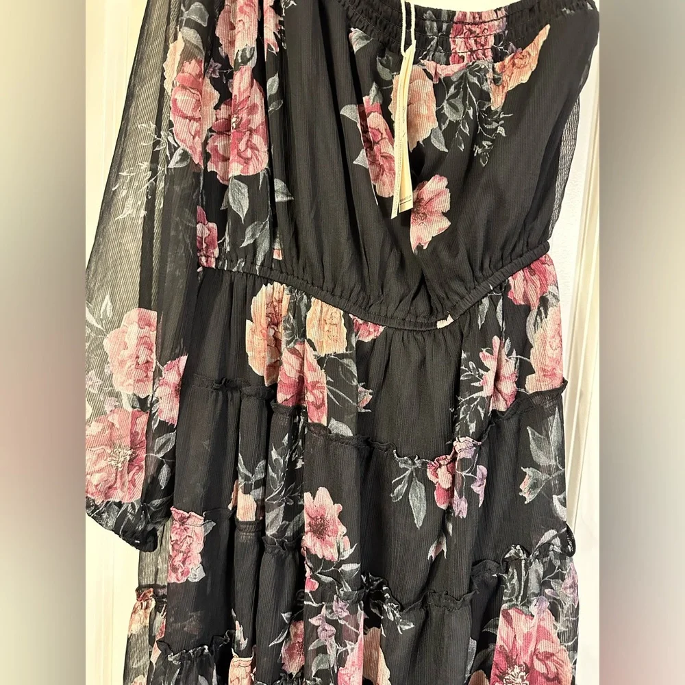 One Shoulder High Low Floral Dress - Picture 15 of 15